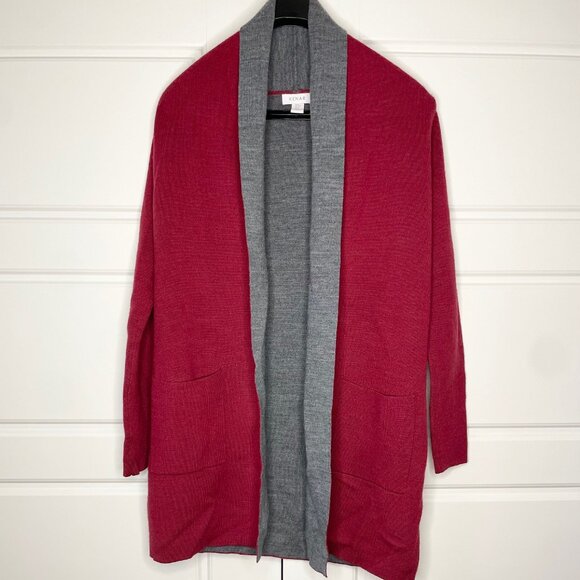 Kenar Red and Gray Open Front Cardigan – Size Small - Picture 2 of 11